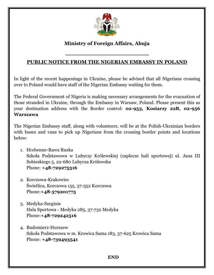 Statement by the Ministry of Foreign Affairs