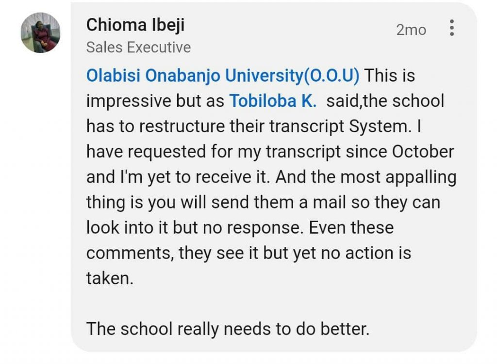 Chioma Ibeji's comments