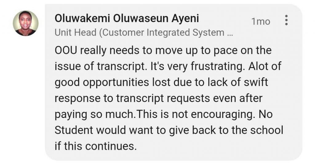 Oluwakemi Ayeni's comment