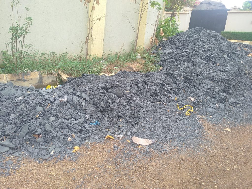 Coal residue dug out of a well on Monarch Avenue, Maryland, Enugu.