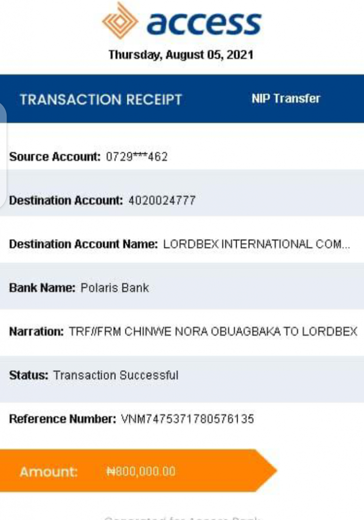 Part of the payments Victor made to Affialink