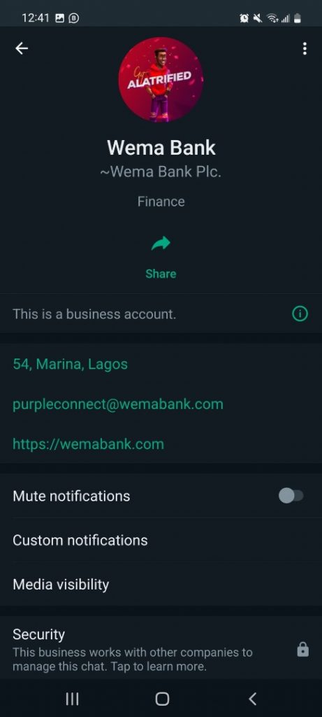  Wema Bank Whatsapp Contact