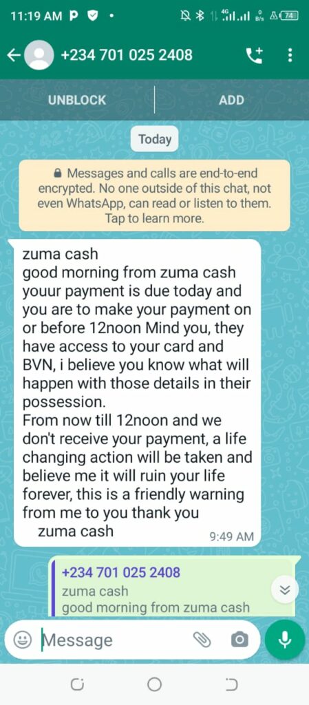 A message from Zuma Cash