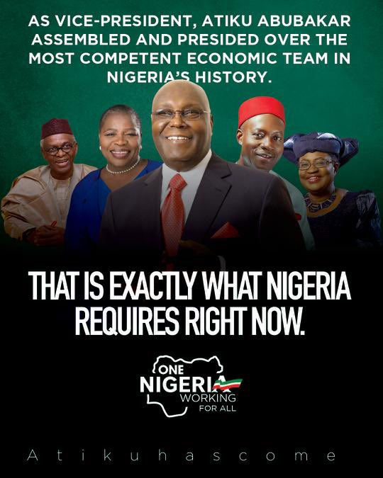 The campaign flyer for Atiku with Dr Oby's picture in it.