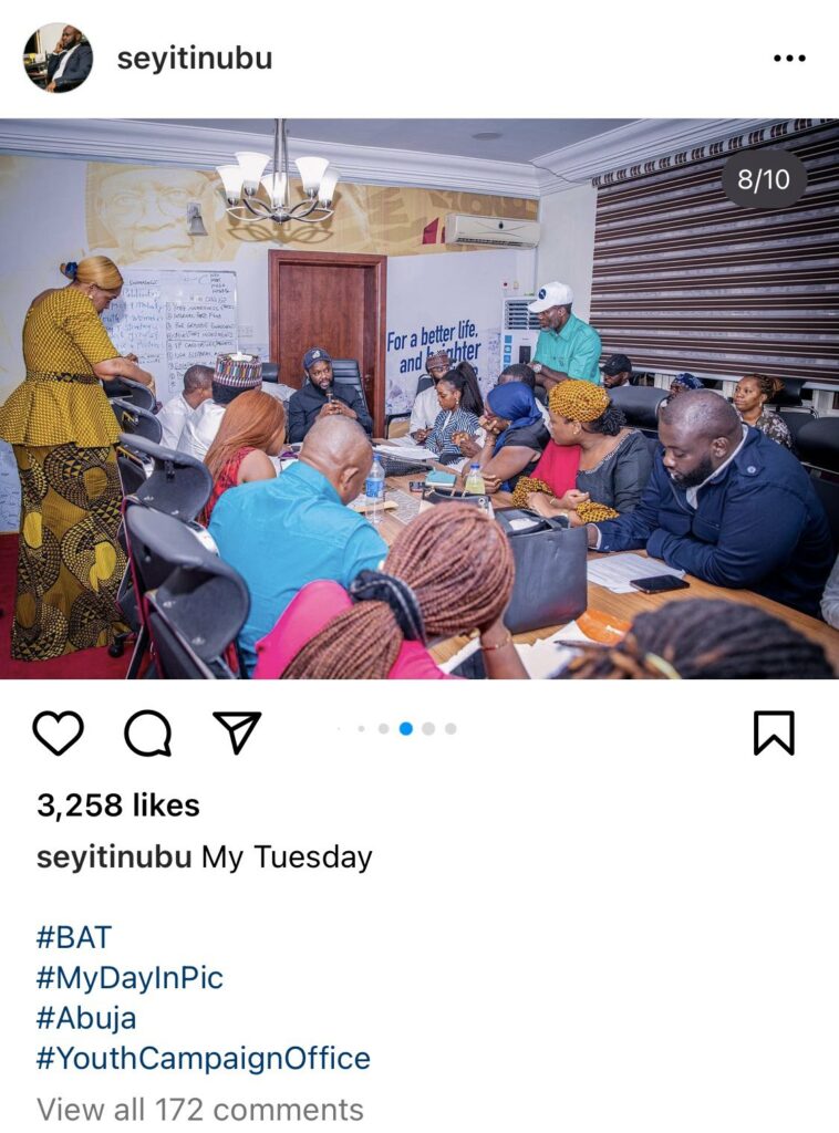 Seyi Tinubu's  Deleted Instagram post