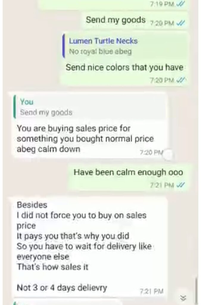 Whatsapp chat with The Awoof Boss