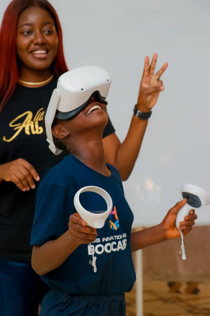 A virtual reality session with a child 