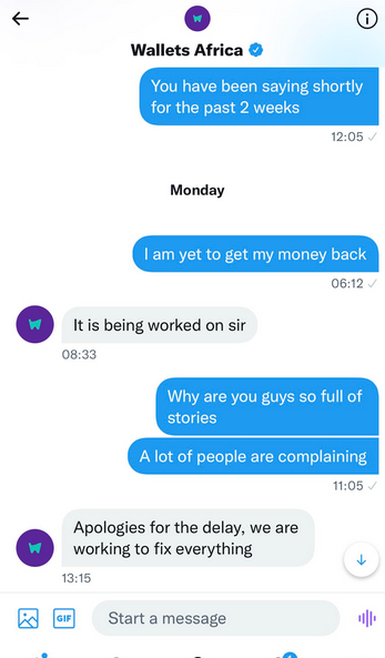 Message with Wallet Africa