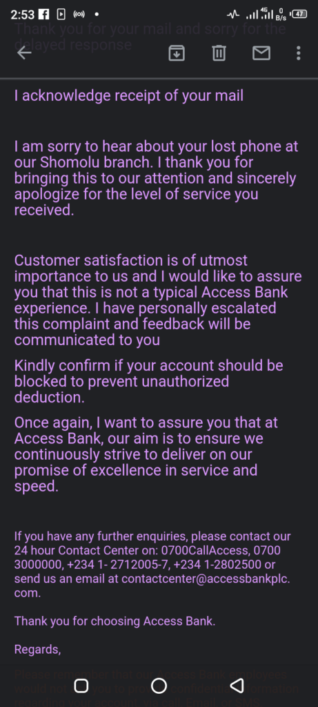 Access Bank's message to Paul