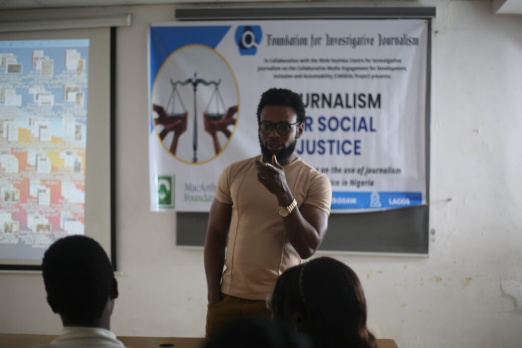 'Fisayo Soyombo making a presentation at the event