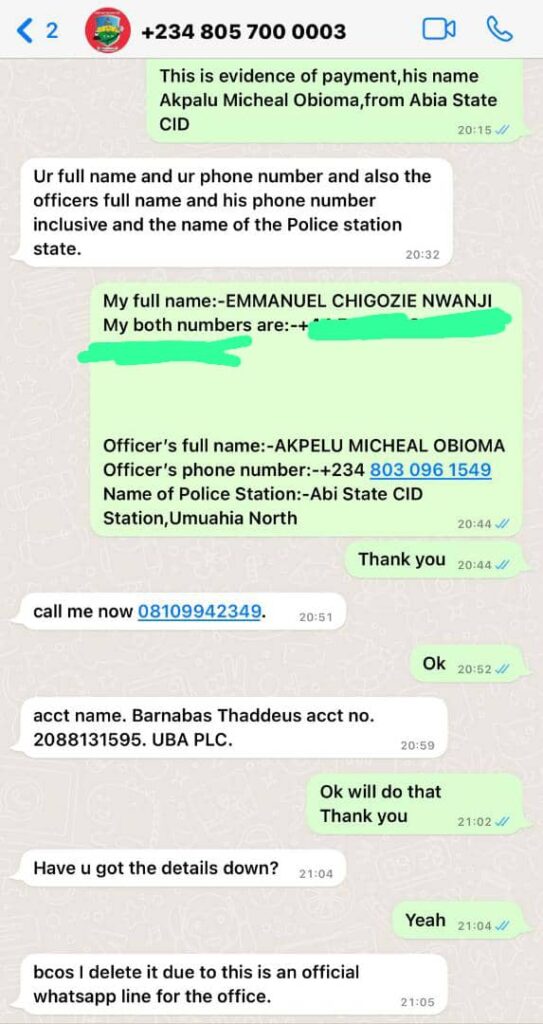 The WhatsApp Conversation with the Police CRU
