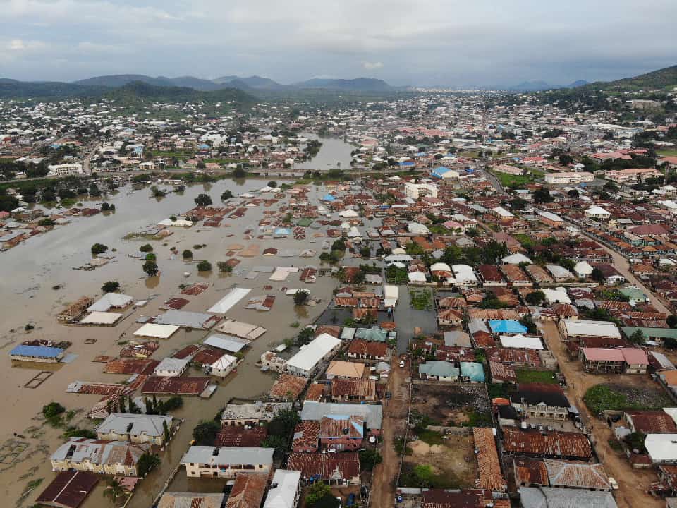 Air shot of Lokoja flooding. PHOTO CREDIT: Obinna Nwosu