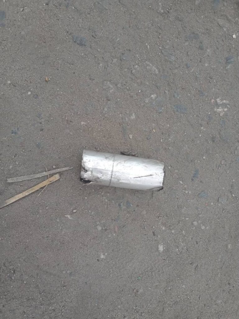 Bullet casing used by the police people at the gathering