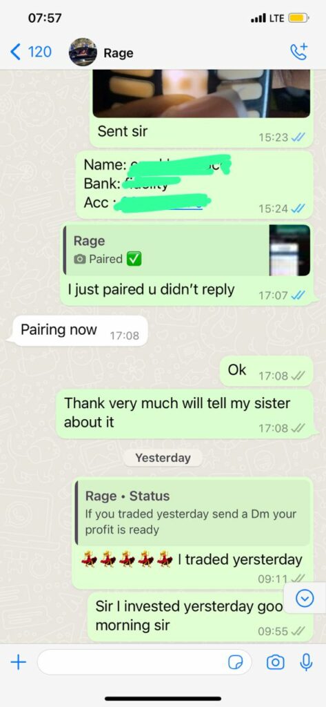 Whatsapp message exchange