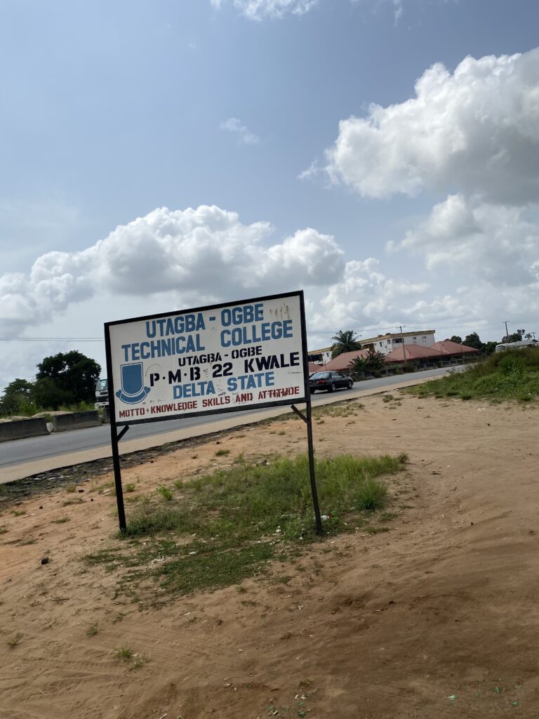 Signpost of the Utagba-Ogbe Technical College || Photo Credit: Emmanuel Uti/FIJ