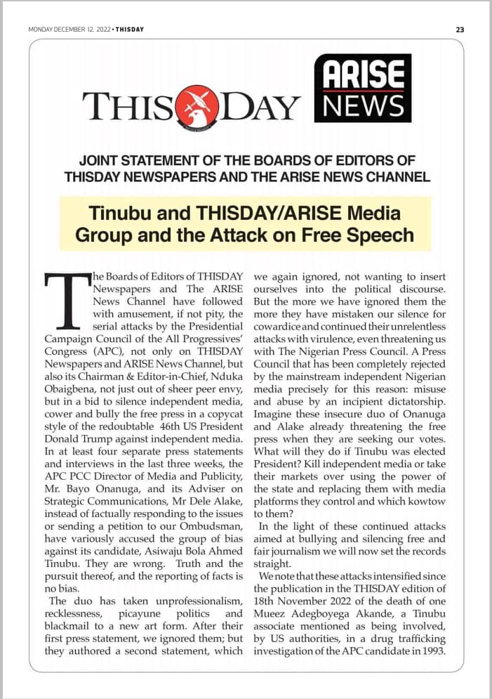 ThisDay's Press Release