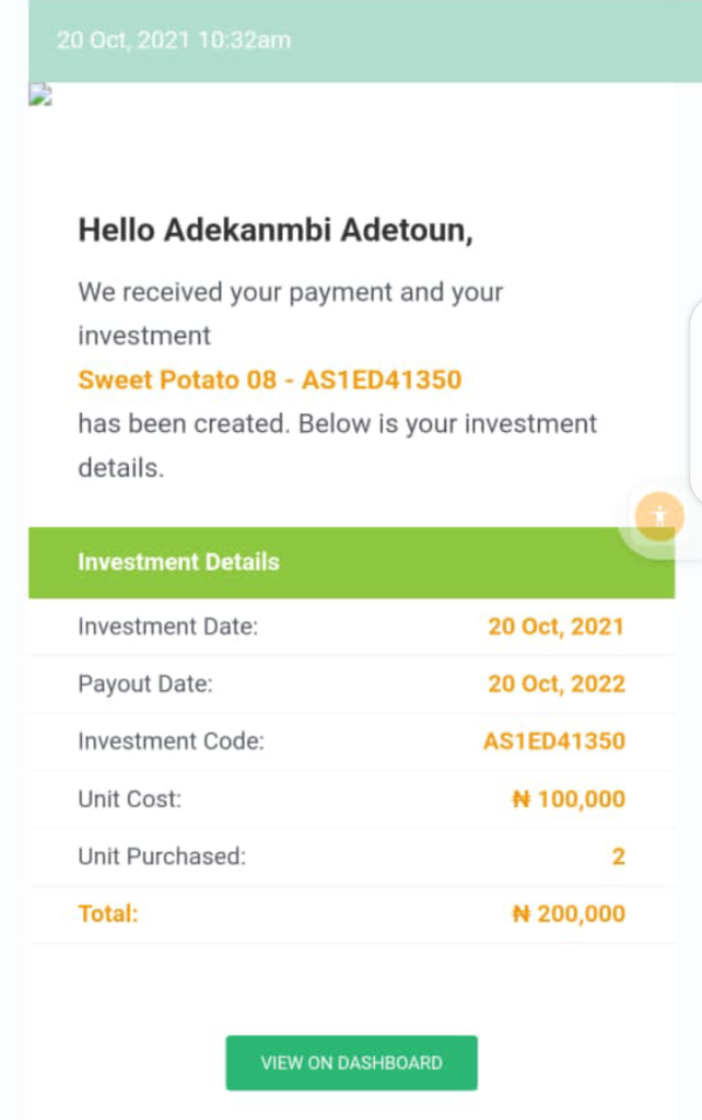 Some of the investments made by Adekanmbi in Farmforte