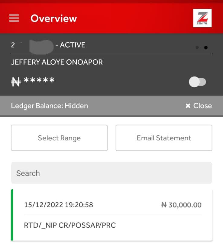 Receipt of N30,000 refund made to Onoapor
