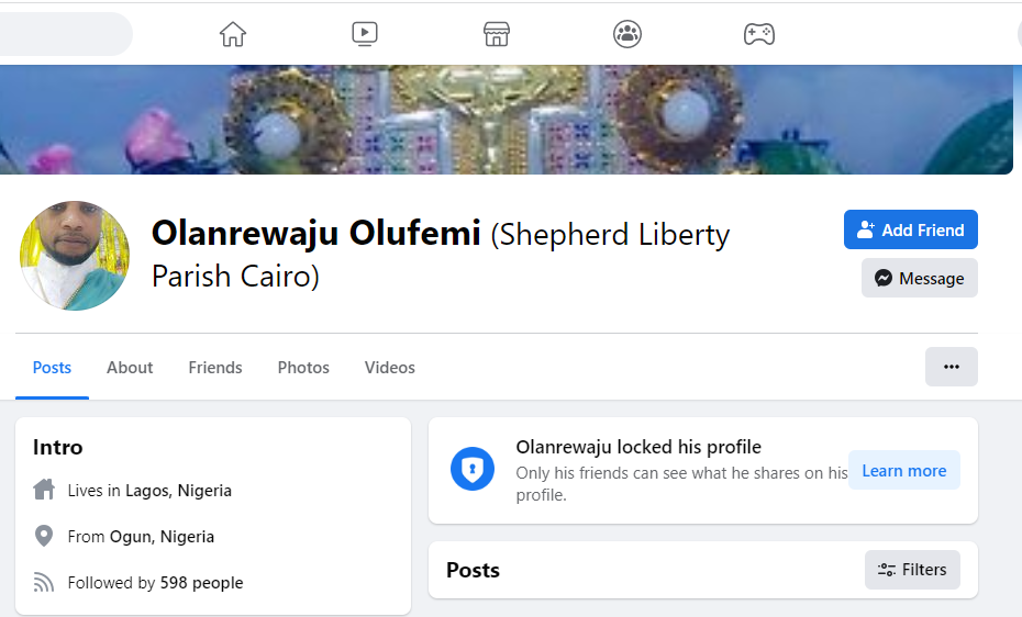 Olufemi Olanrewaju's Facebook profile