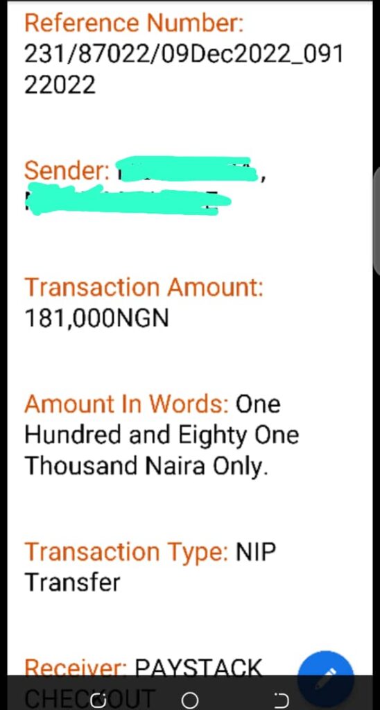 Proof of Transaction from GTB