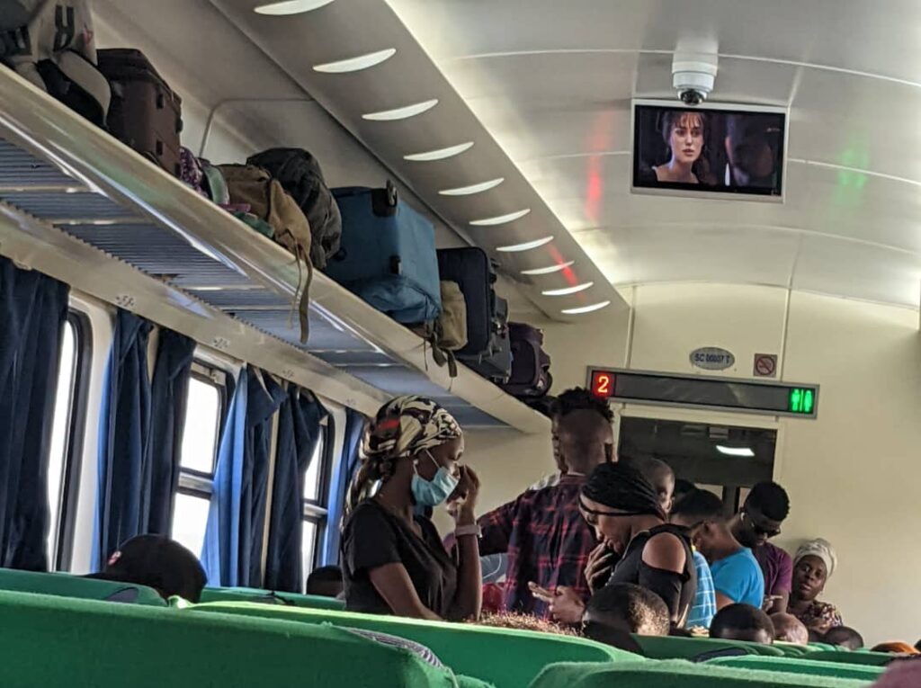 Passengers standing