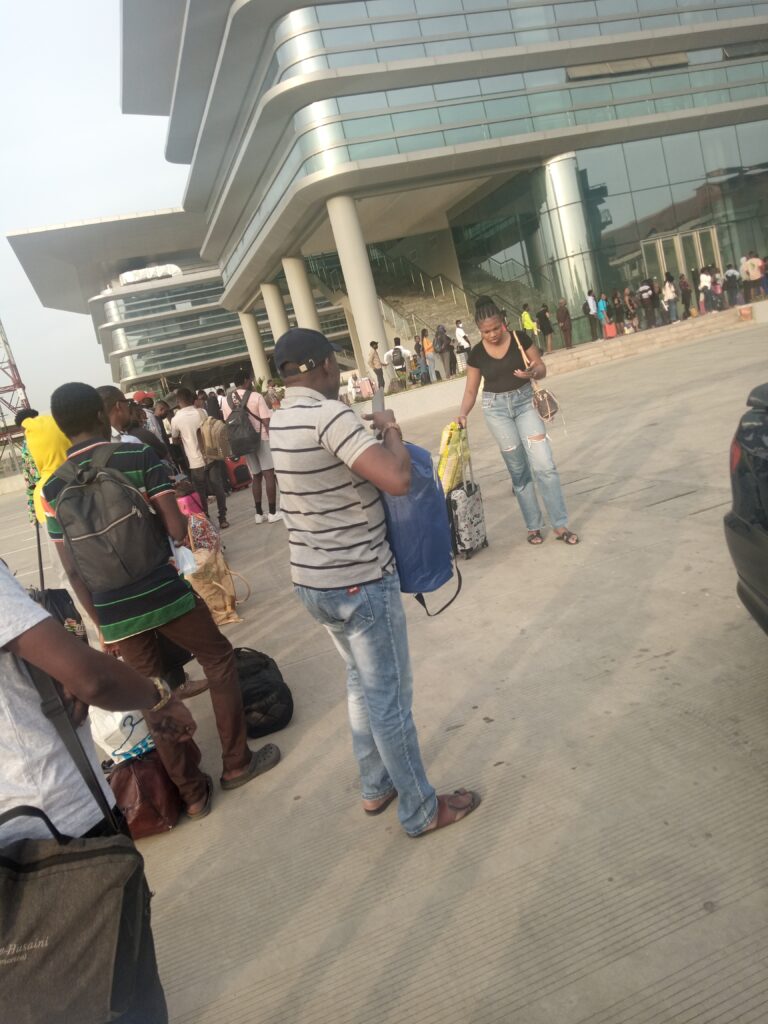 Travellers stranded at the Mobolaji Johnson Terminal.  Photo Credit: Opeyemi/FIJ.