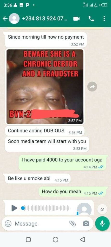 Message exchange with Cashlawn agent