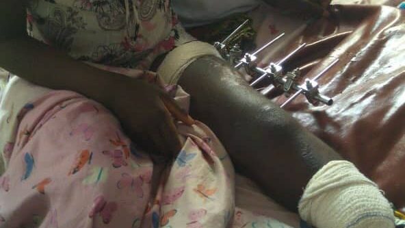Kemisola Afolabi at the hospital in Ido-Ekiti