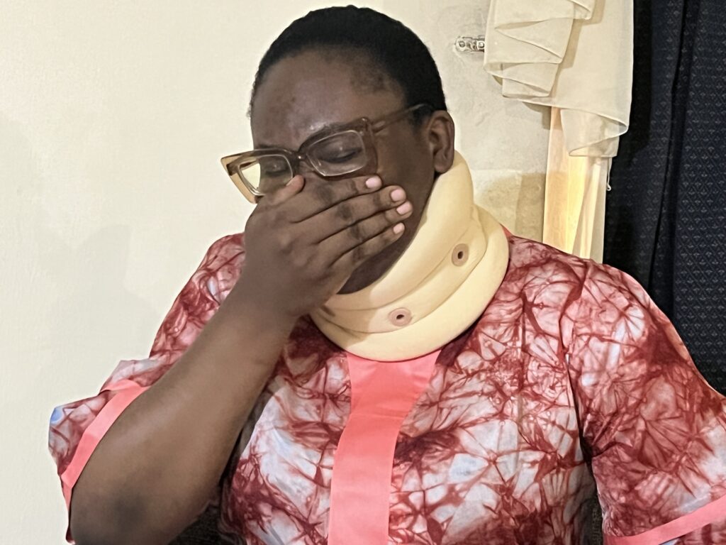 Zainab in tears while narrating her violation by the FIrst Lady, Aisha Buhari