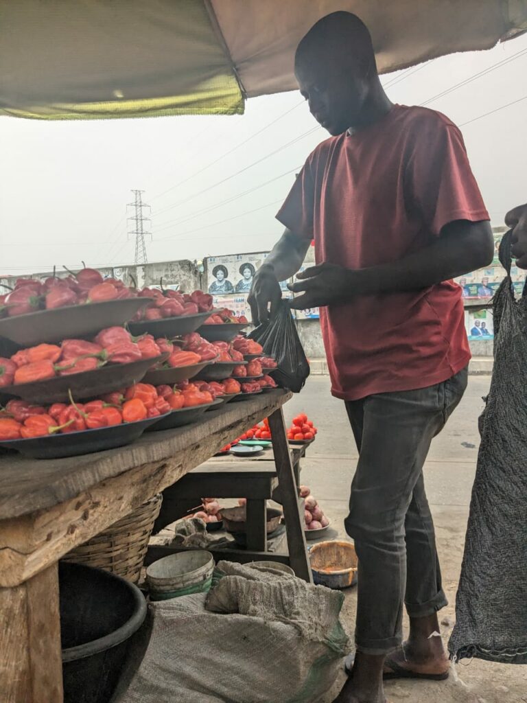 Muritala Ahmed a trader at the Lagos International Market, Mile 12