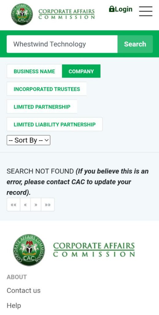 Whestwind Technology on CAC portal