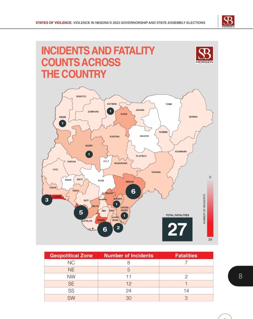 Reports of election violence across states in Nigeria.