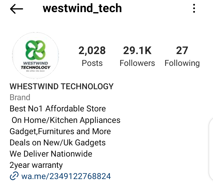 Whestwind Technology's Instagram Page