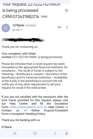 GTBank's mail to Lekan