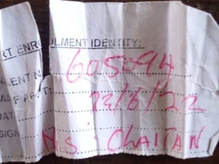 Fasina's passport enrolment