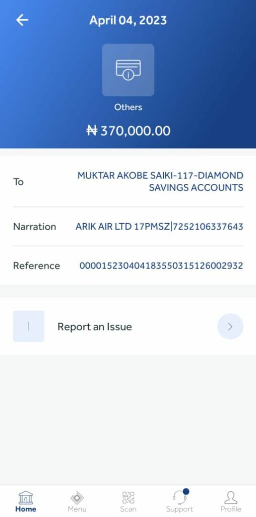 Alert of the refund from Arik Air