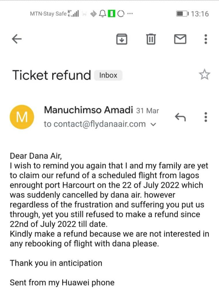 Mail Amadi sent to Dana Air