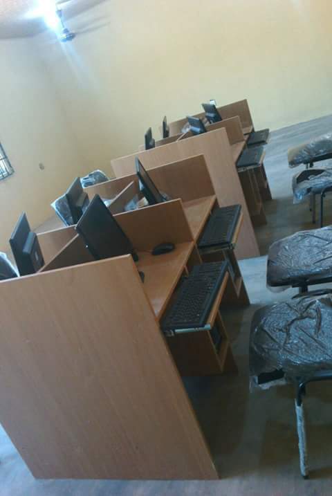Some of the computer sets installed in the building after completion of the project