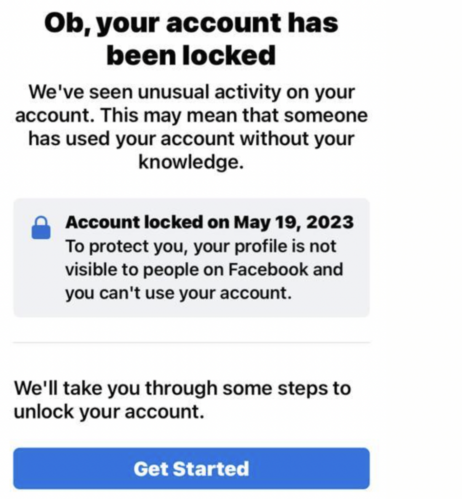 Locked Facebook account