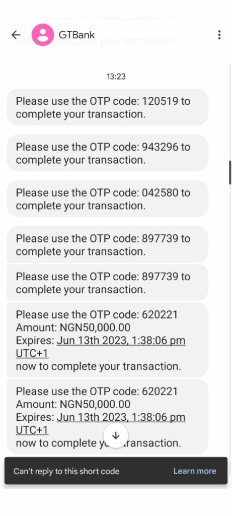 
A screenshot of the fraudulent transaction 