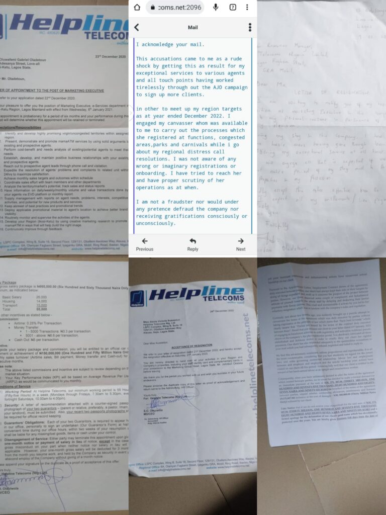 Some documents of employment agreements with the trio.