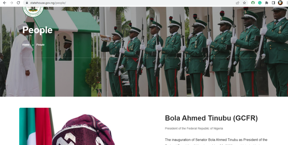 Nigeria's statehouse website