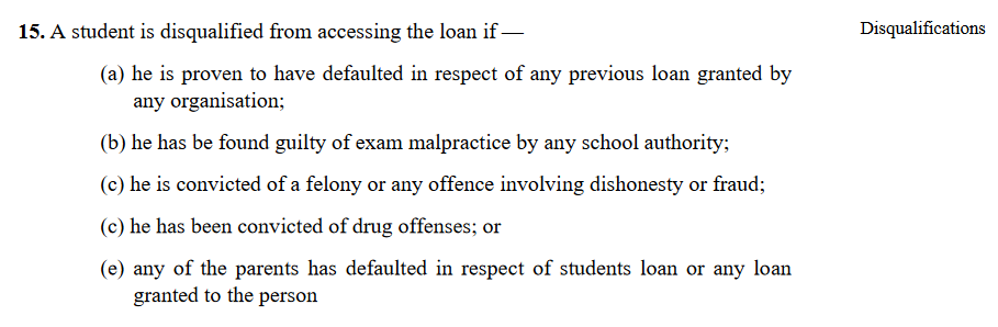 Culled from Student Loan Act 2023