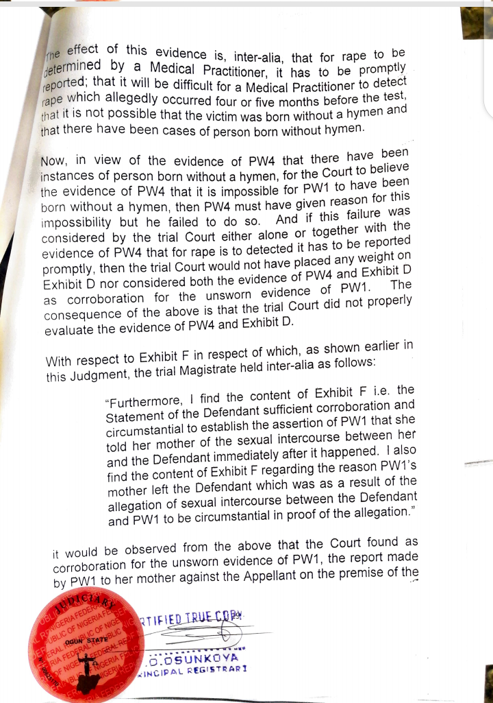 
Court Documents on the rape case against Abdulsarak Odunuga