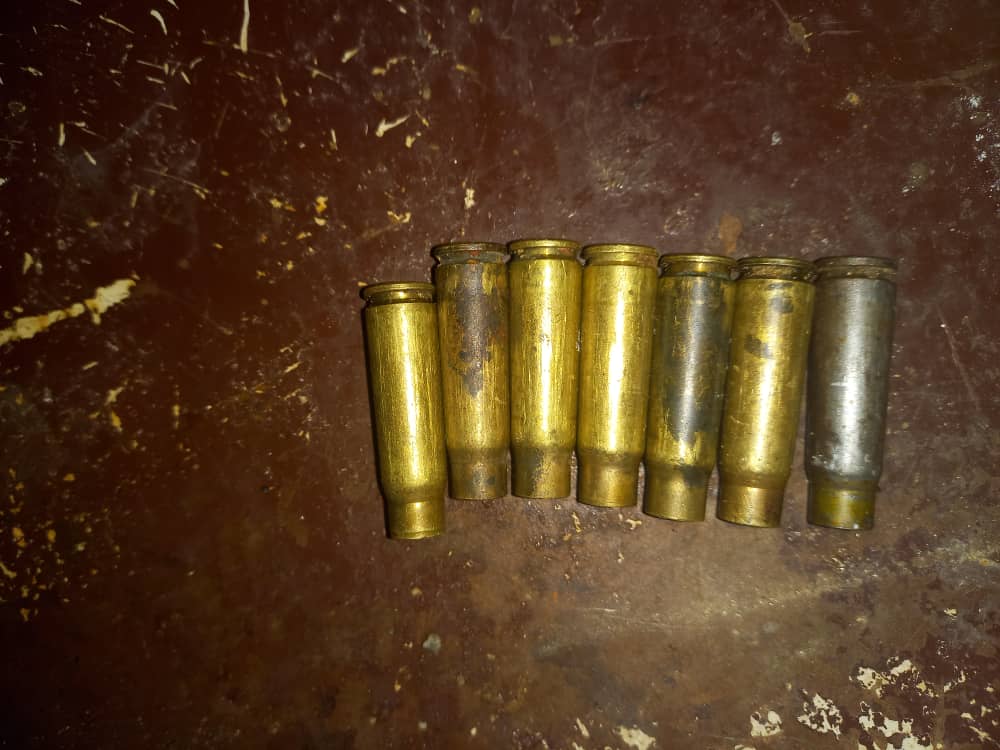 Bullets from the gunfire