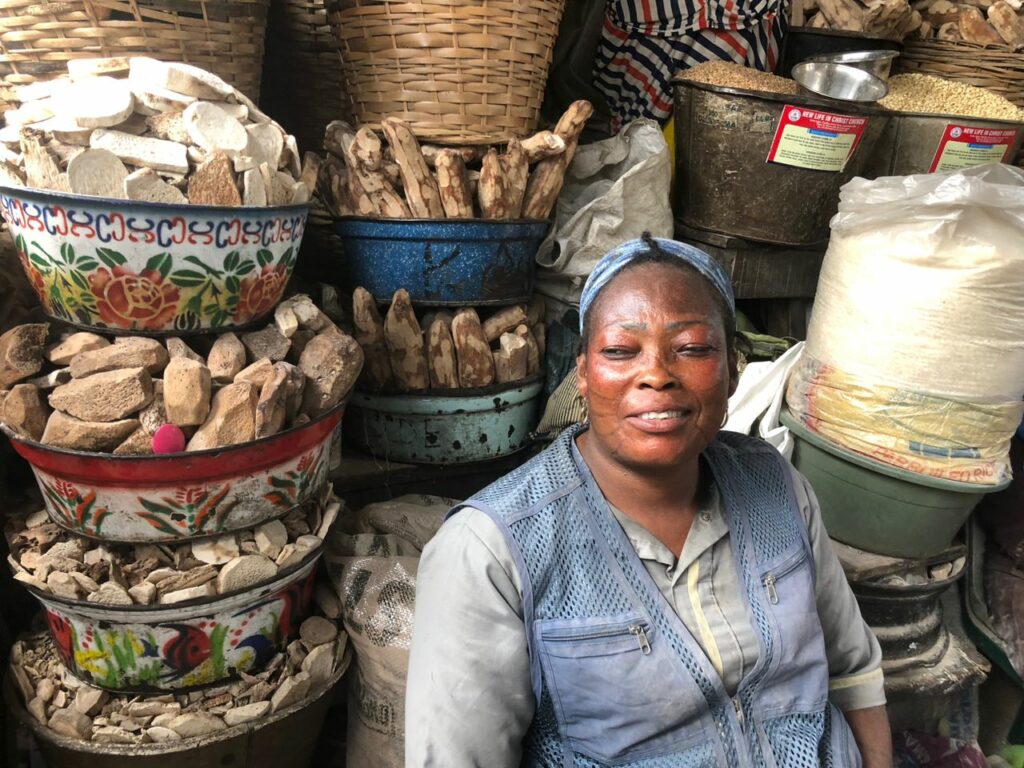 Kehinde, a trader in Mile 12 Market