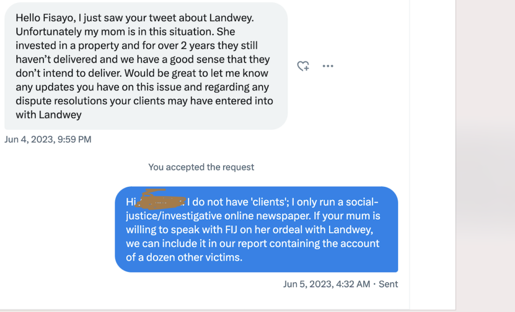 One of Landewey's victims reached out but stayed away afterwards
