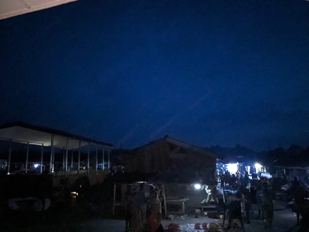
An active night market