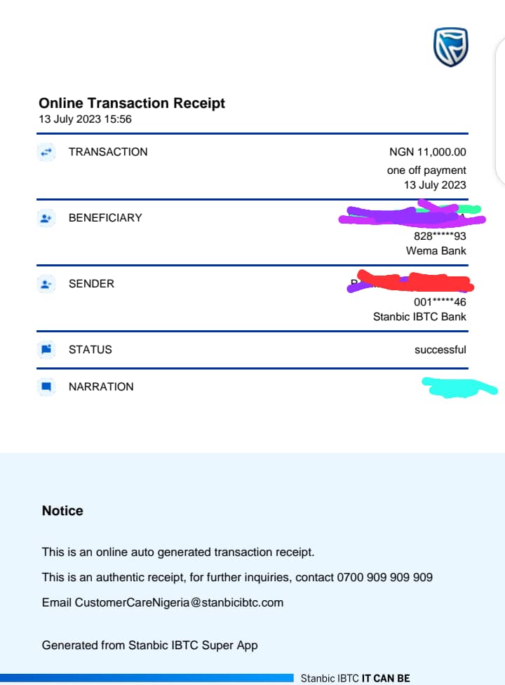 transaction receipt of loan repayment to EasyCash