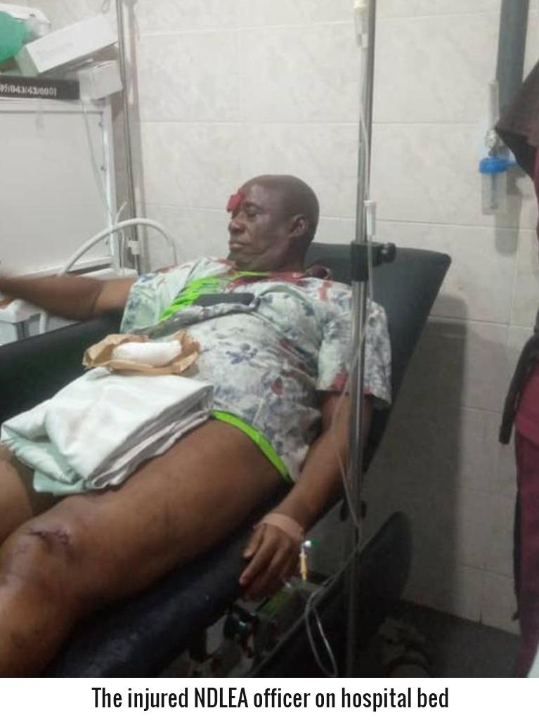 njured NDLEA official on hospital bed